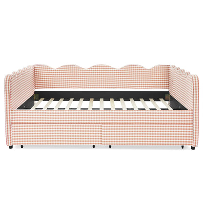 Gingham Daybed With USB Port and Wave Design