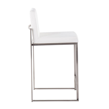 Counter stool white padded backrest stainless steel frame HouseOfZazla on Tampa Home & Garden Store