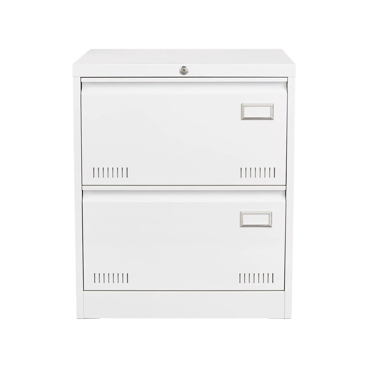 Filing cabinet white locking 3-drawer metal unit with front label holders on Tampa Home & Garden Store