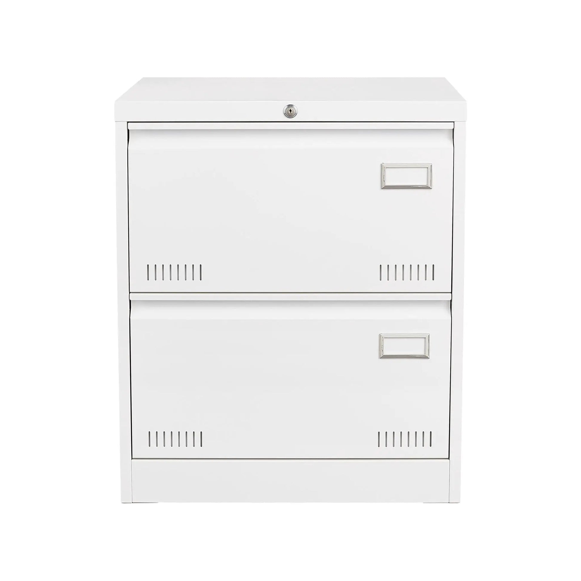 Filing cabinet white locking 3-drawer metal unit with front label holders on Tampa Home & Garden Store