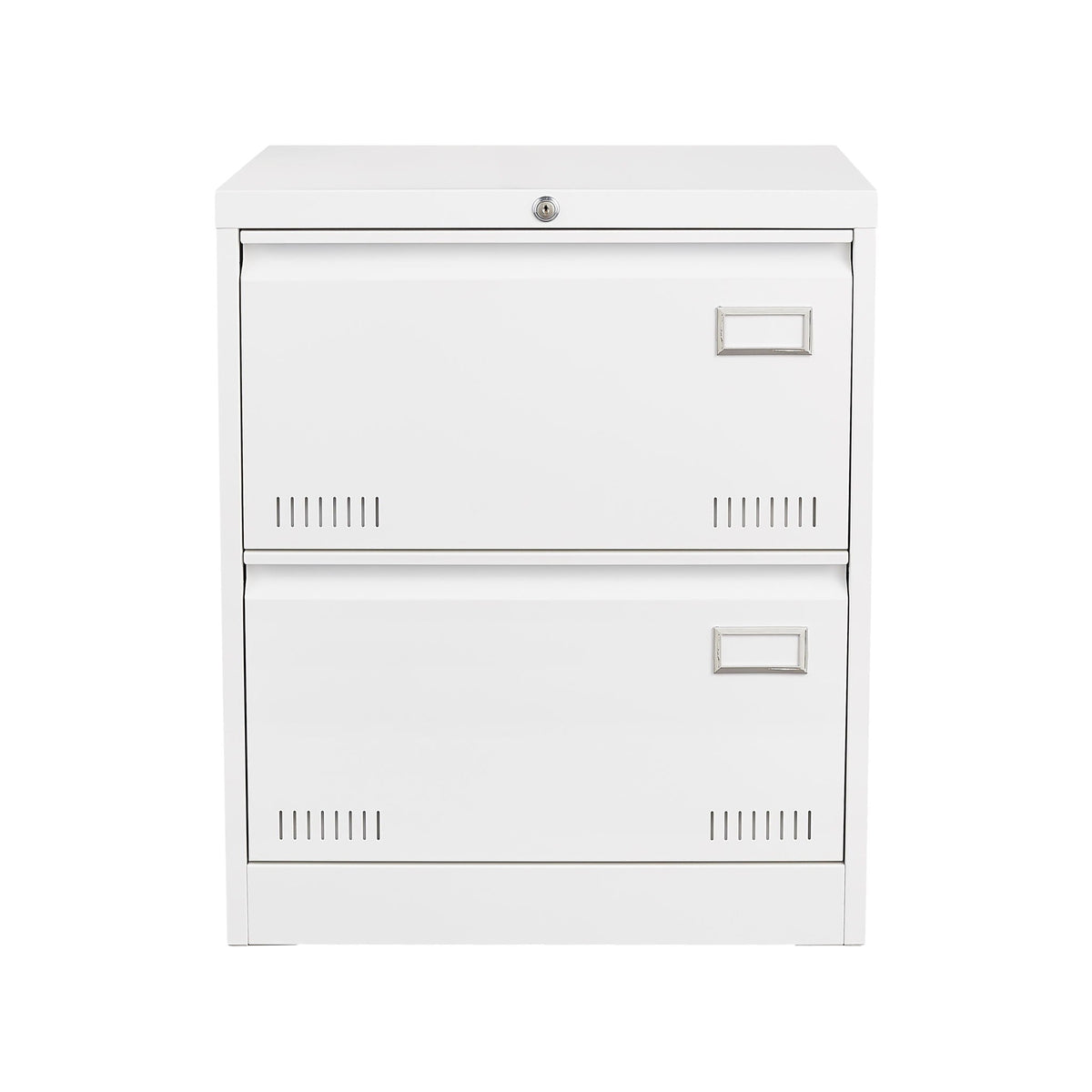 Locking metal filing cabinet 3-drawer white finish by HouseOfZazla with keyed lock on Tampa Home & Garden Store