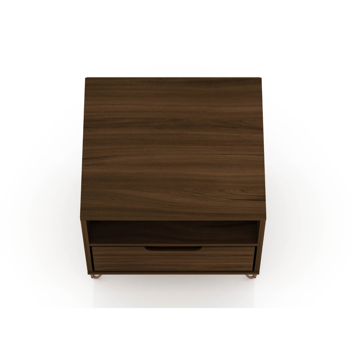 Rockefeller Nightstand with 1 drawer, dark walnut finish, splayed legs on Tampa Home & Garden Store
