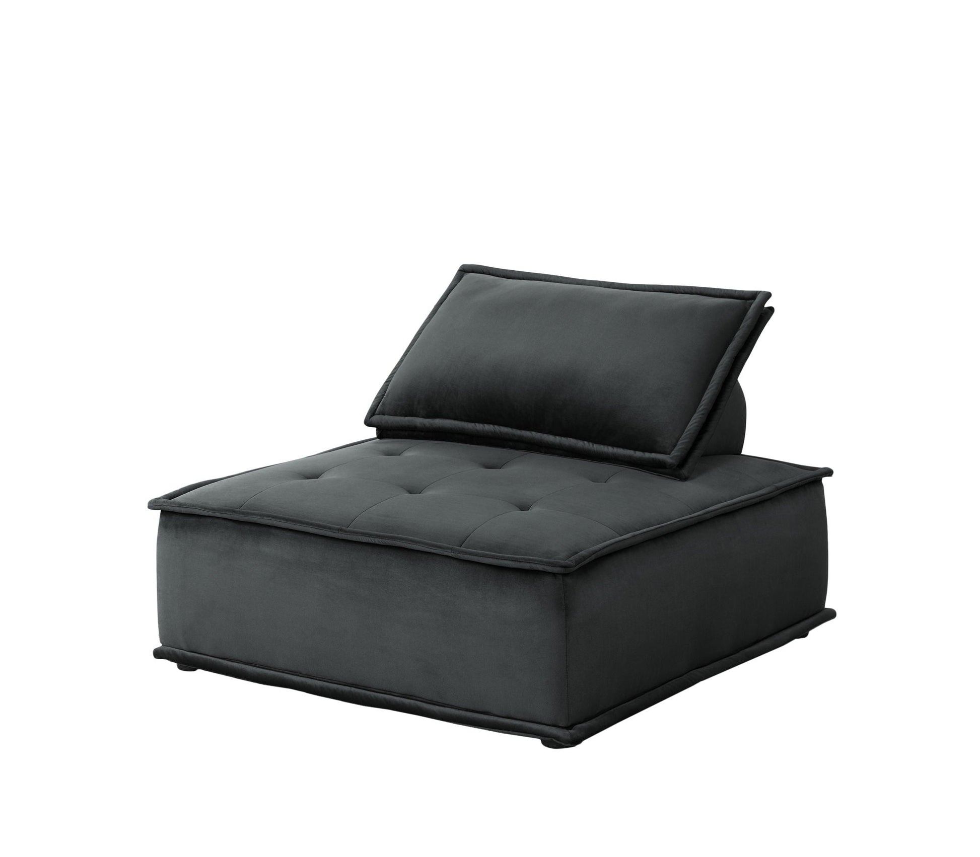 Anna Stylish Sectional Sofa Ottoman, stationary, dark gray tufted upholstery HouseOfZazla on Tampa Home & Garden Store