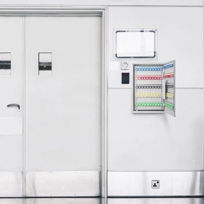 Adjustable Key Cabinet With Lock by Unique Piece Furniture, wall-mounted color-coded keys on Tampa Home & Garden Store