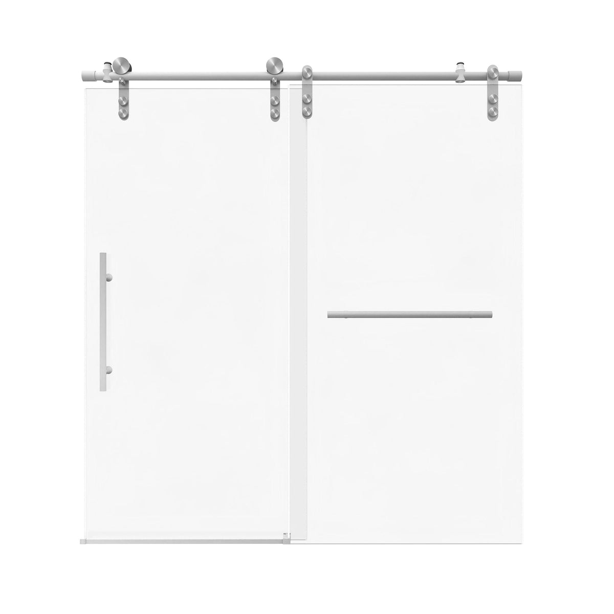 Frameless sliding bathtub door with tempered glass; black/gray hardware by HouseOfZazla on Tampa Home & Garden Store