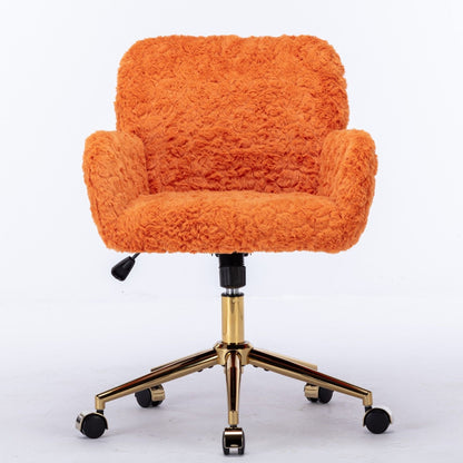 Office Chair with Rabbit Hair and Metal Base