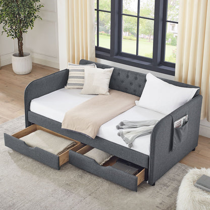 Modern Daybed with Trundle and Storage Drawers