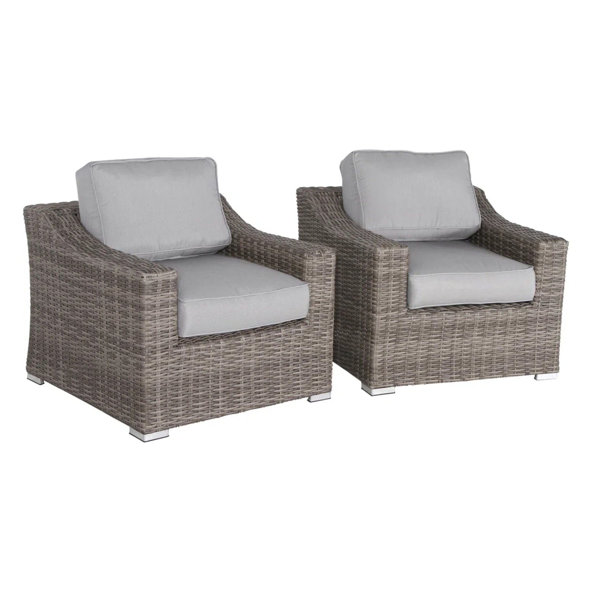 Patio Chair With Cushions Modern Design outdoor wicker gray cushions HouseOfZazla set of 3 on Tampa Home & Garden Store