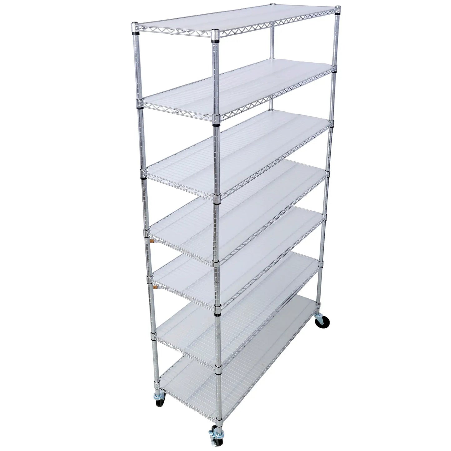 7-Tier Metal Shelf with Wheels, Heavy Duty