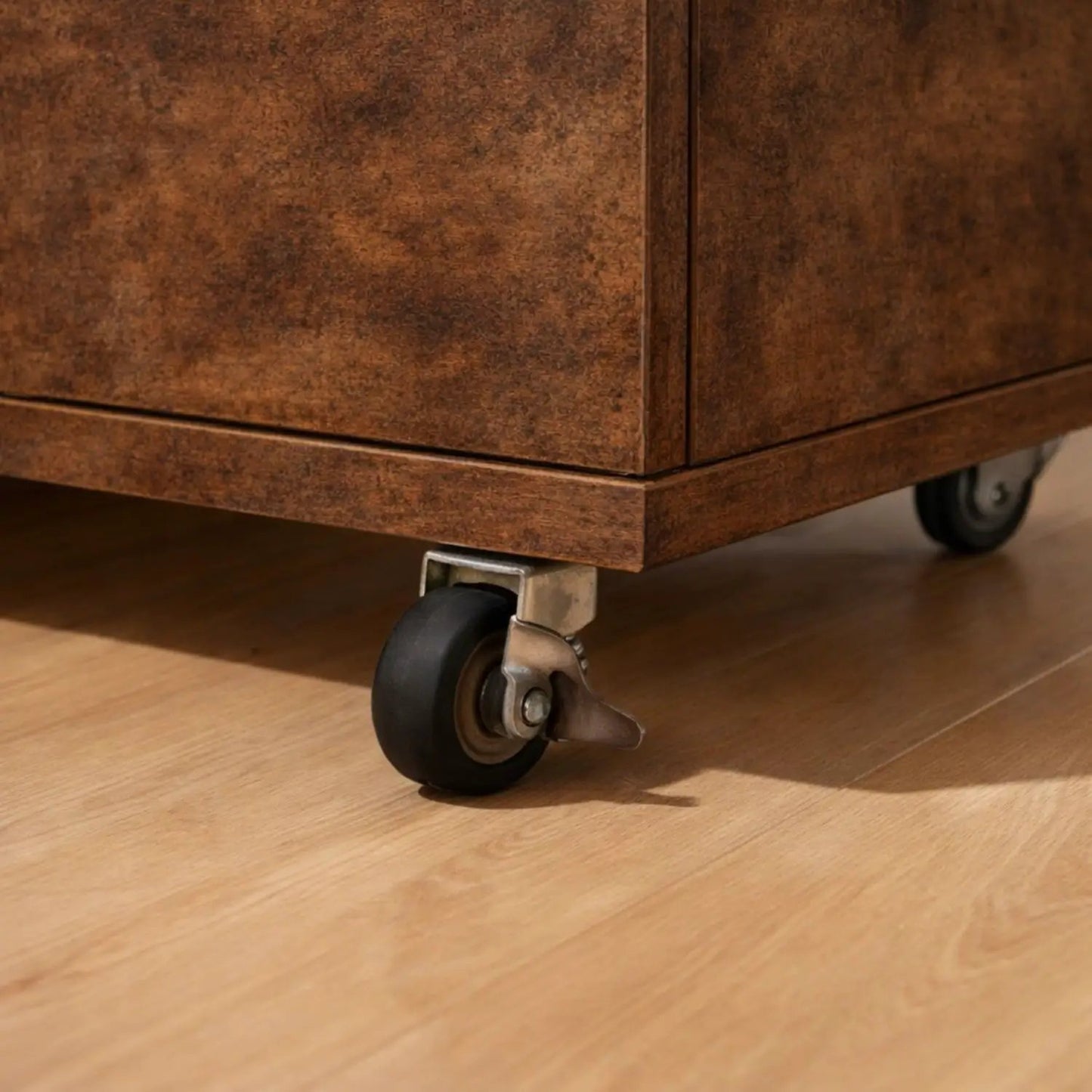 Modern 5 Drawer Dresser on wheels in rustic brown finish Accent Chest Unique Piece Furniture on Tampa Home & Garden Store