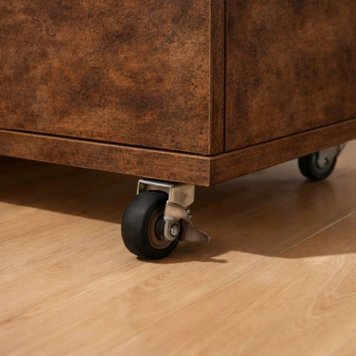 Modern 5 Drawer Dresser on wheels in rustic brown finish Accent Chest Unique Piece Furniture on Tampa Home & Garden Store