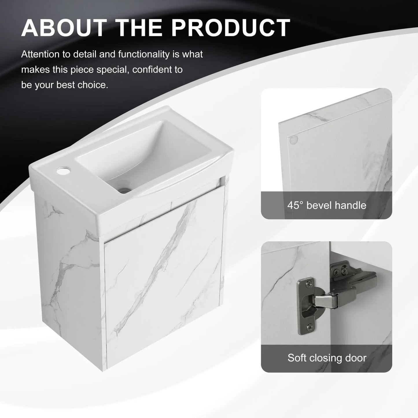 Modern Bathroom Vanity with Ceramic Basin Sink