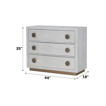 Anpu faux crocodile skin silver console cabinet, 4-drawer accent table by HouseOfZazla on Tampa Home & Garden Store