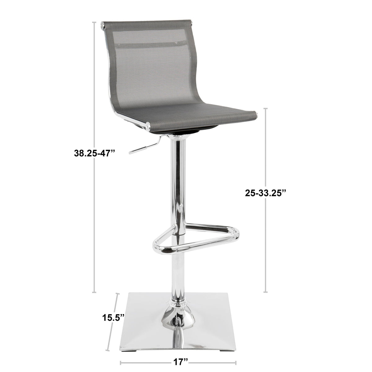 Modern barstool with swivel Pearl Silver mesh seat and back HouseOfZazla bar height 28-30 on Tampa Home & Garden Store