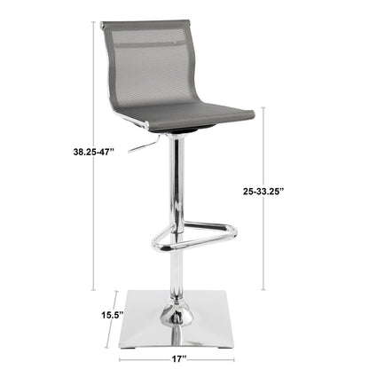 Modern barstool with swivel Pearl Silver mesh seat and back HouseOfZazla bar height 28-30 on Tampa Home & Garden Store