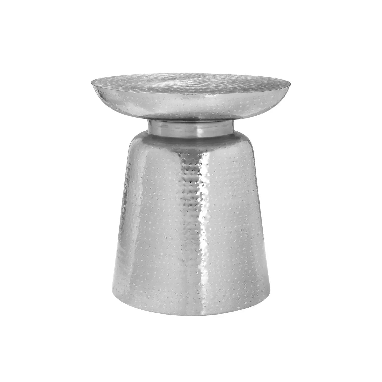Drum Accent Side Table with hammered silver metal surface by Unique Piece Furniture on Tampa Home & Garden Store