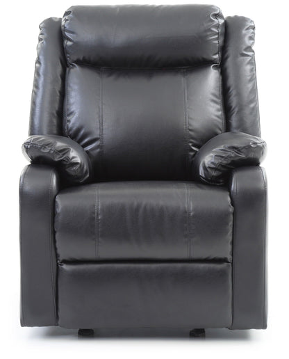 Dark Brown Manual Rocker Recliner and Padded Arms