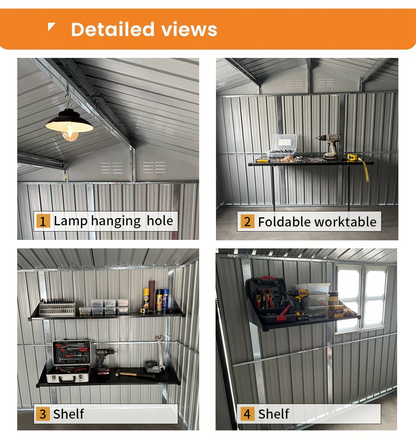 12x10 ft Metal Garden Shed and Outdoor Storage