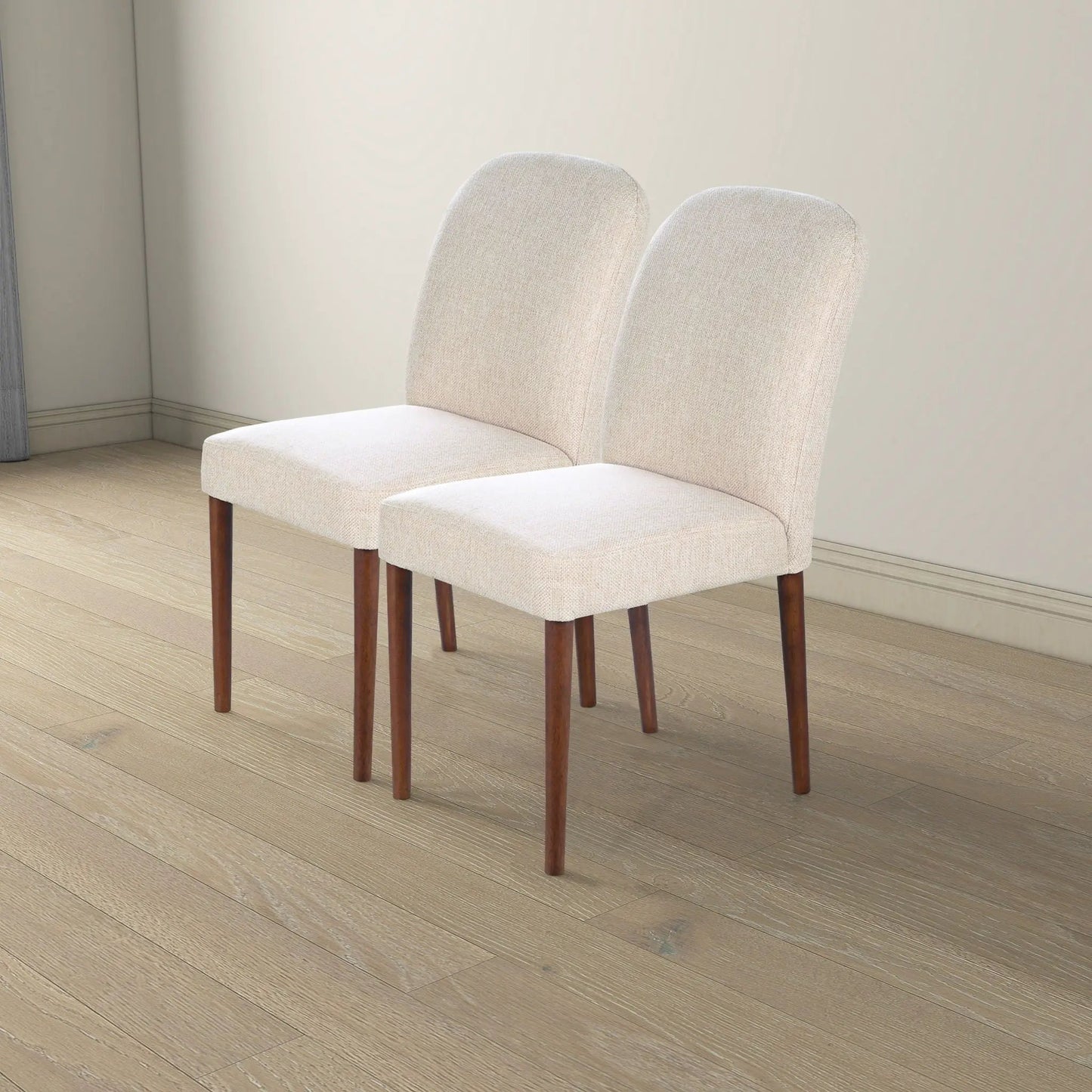 Capri Dining Chair Set of 2 Beige Linen Deluxe