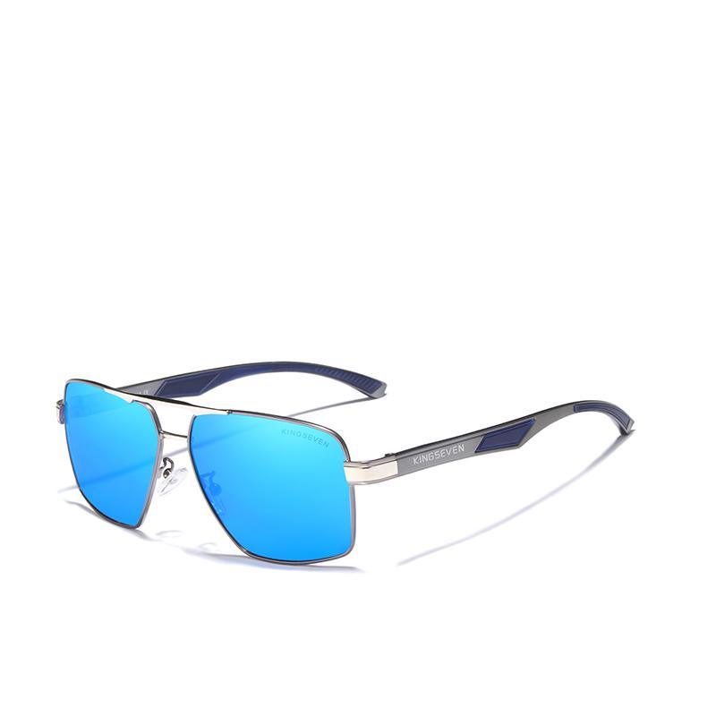Stevvex aluminum men's sunglasses with polarized blue mirror lenses and UV400 protection on Tampa Home & Garden Store