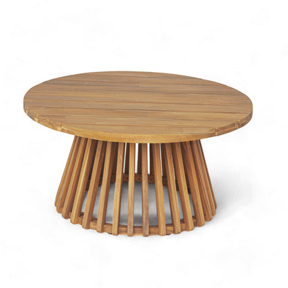 Outdoor Daybed round in natural acacia wood with slatted surface on Tampa Home & Garden Store