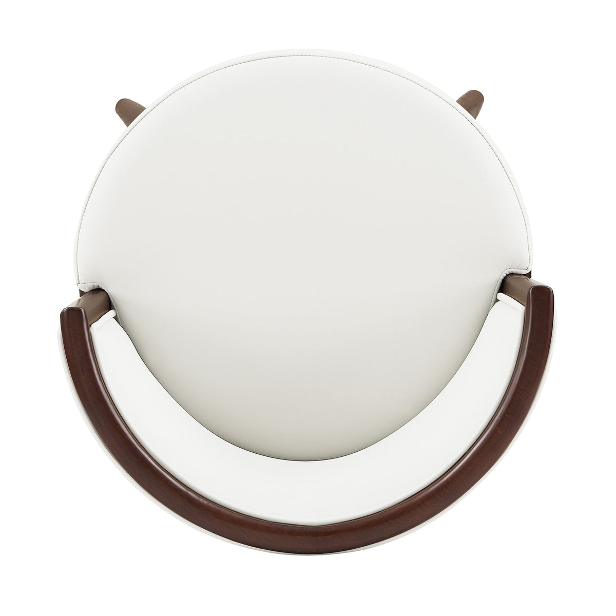 Evalyn Barstool bar height white upholstered seat with brown wood arms HouseOfZazla on Tampa Home & Garden Store