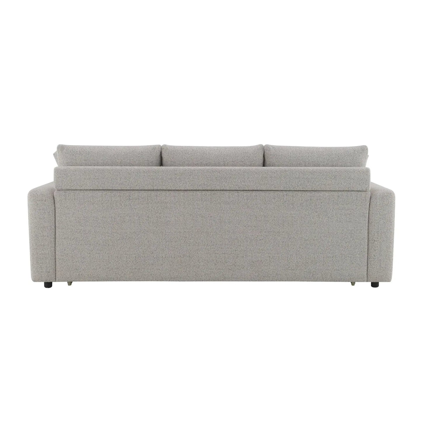 Connie Boucle Sleeper Sectional Sofa beige with 2 toss pillows by Unique Piece Furniture on Tampa Home & Garden Store