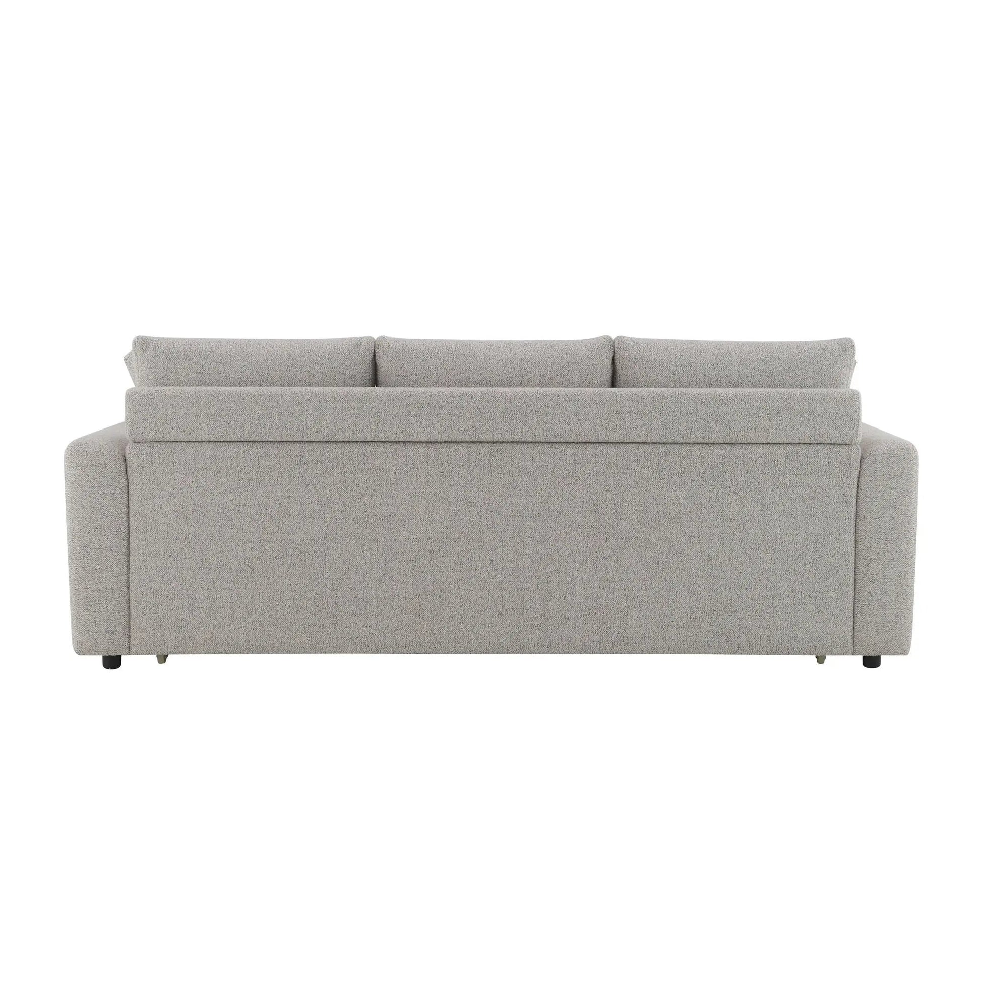 Connie Boucle Sleeper Sectional Sofa beige with 2 toss pillows by Unique Piece Furniture on Tampa Home & Garden Store