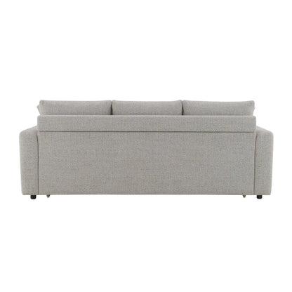 Connie Boucle Sleeper Sectional Sofa beige with 2 toss pillows by Unique Piece Furniture on Tampa Home & Garden Store
