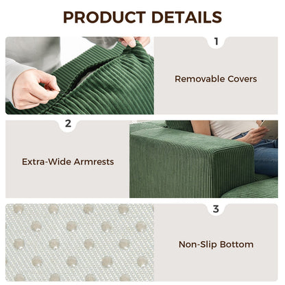 Modern Corduroy and L Shape Modular Sofa
