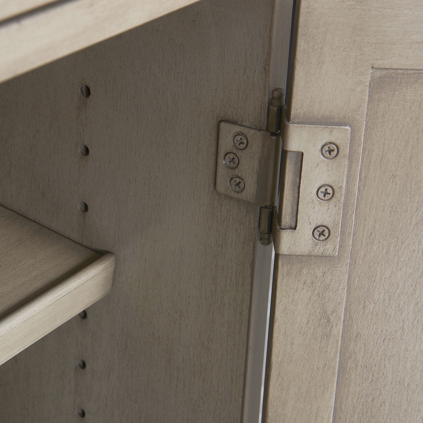 Dauphin Entryway Cabinet gray cashmere hinge peg shelves inside on Tampa Home & Garden Store