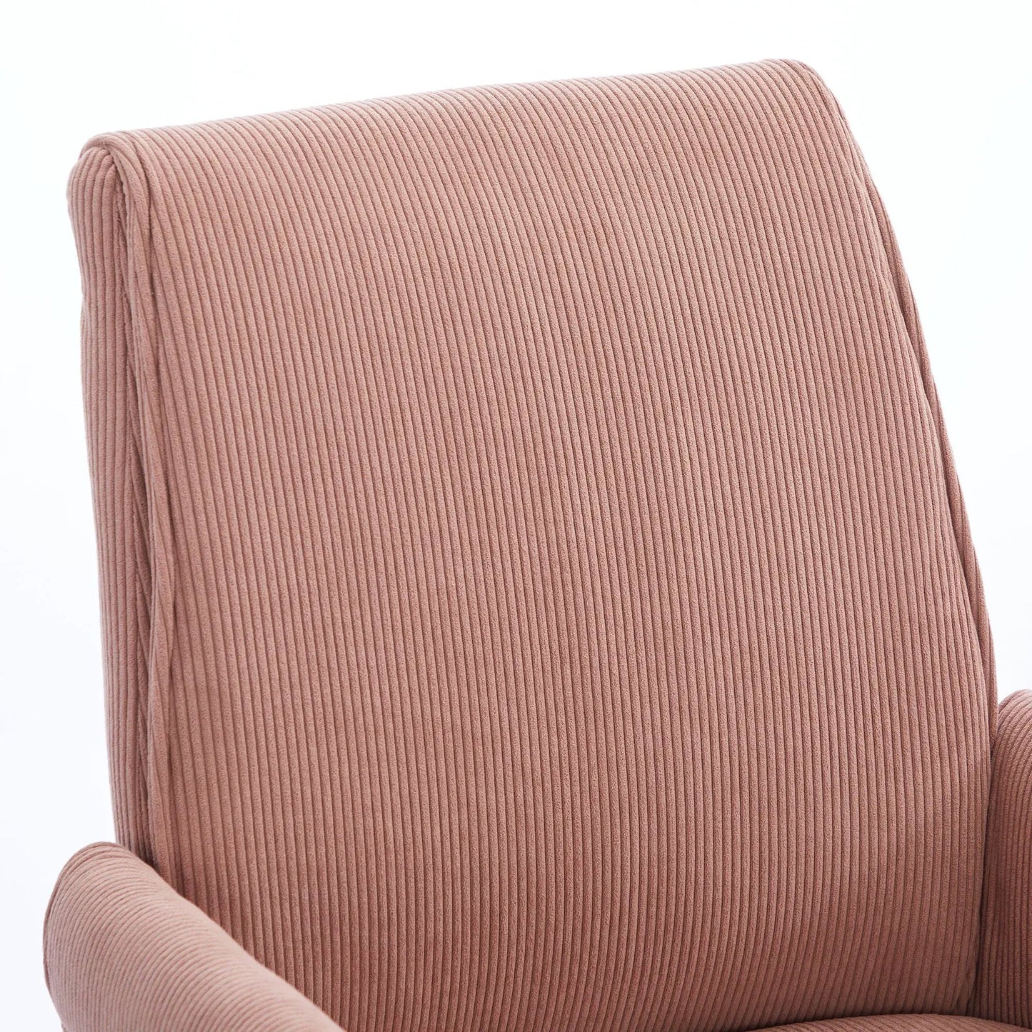 Ergonomic mid-back office chair in dusty rose striped corduroy fabric, swivel chair on Tampa Home & Garden Store