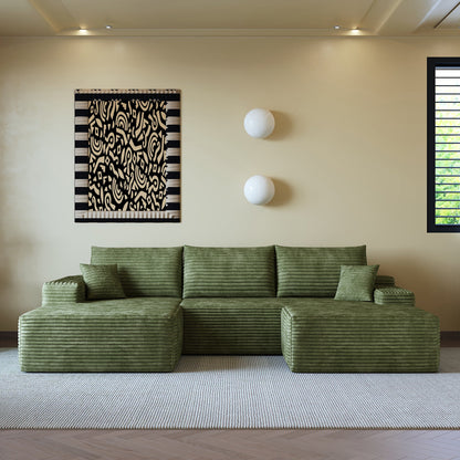 Modern Cloud Sectional Sofa and Corduroy Fabric