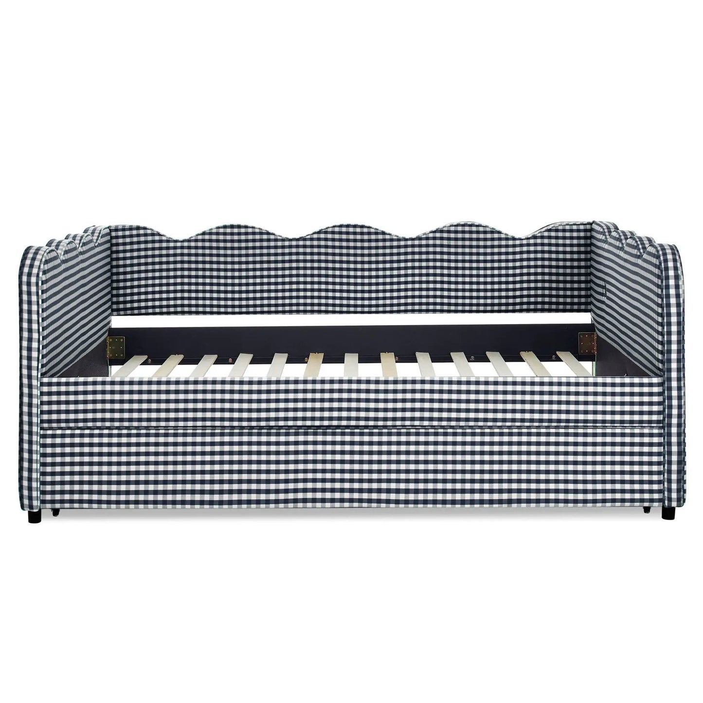 Gingham Daybed With USB Port and Wave Design