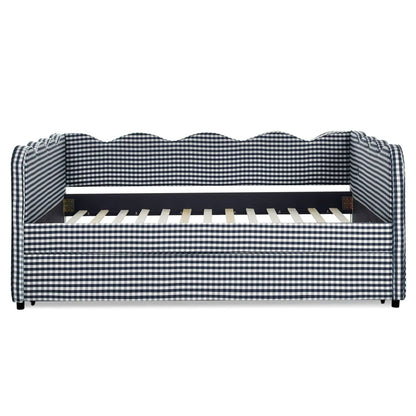 Gingham Daybed With USB Port and Wave Design