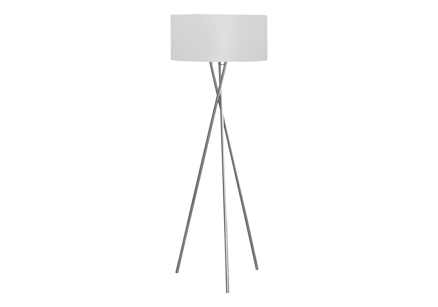 Floor lamp, contemporary metal tripod with white fabric shade by Unique Piece Furniture on Tampa Home & Garden Store