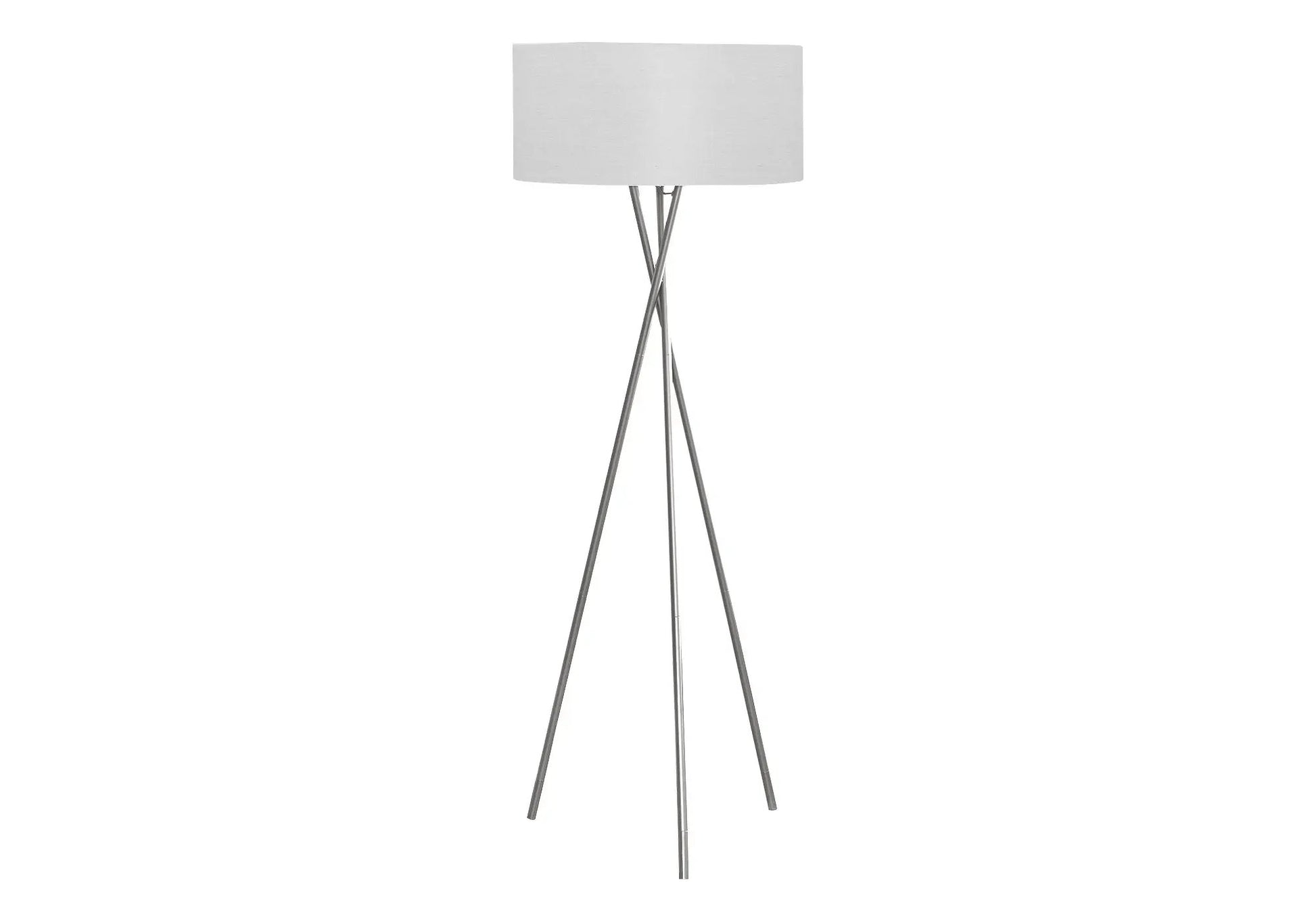 Floor lamp, contemporary metal tripod with white fabric shade by Unique Piece Furniture on Tampa Home & Garden Store