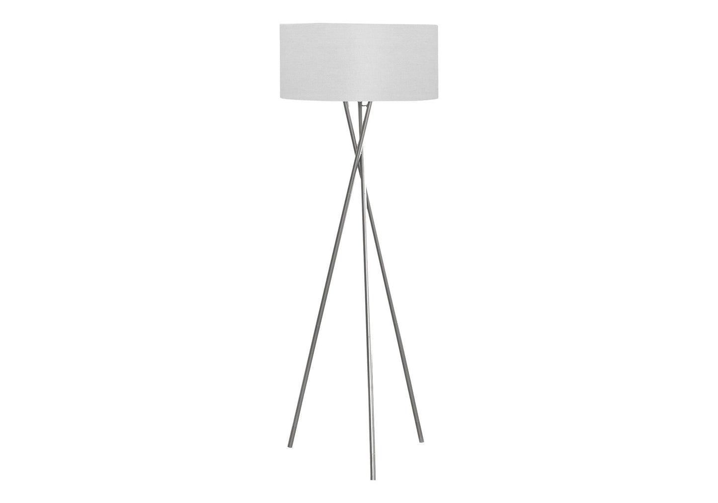 Floor lamp HouseOfZazla contemporary with a twisted metal tripod base and a white fabric shade on Tampa Home & Garden Store