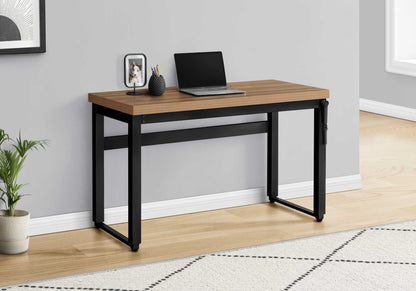Adjustable standing computer desk with wood top and black metal frame laptop and desk accessories on Tampa Home & Garden Store