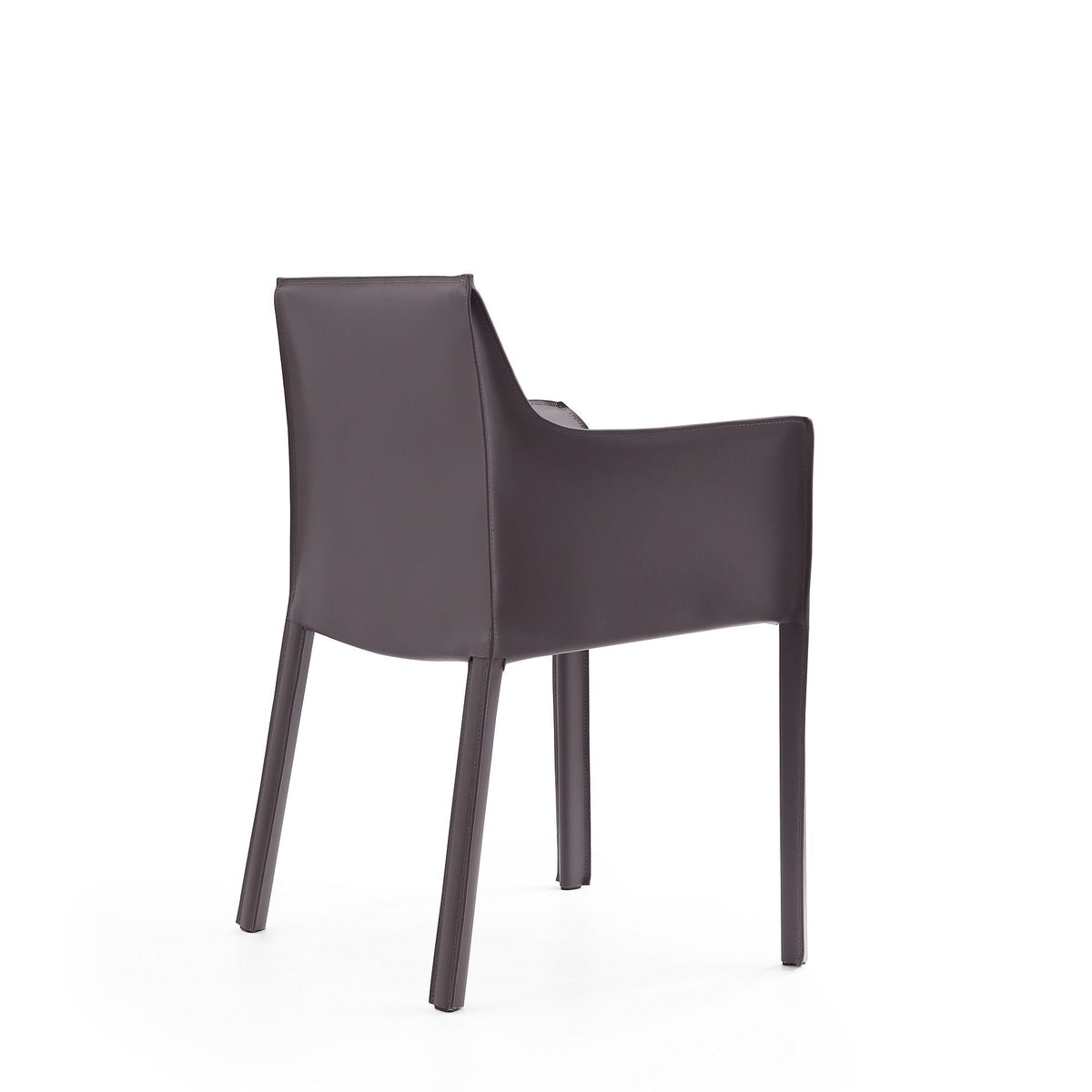 Vogue dining chair with metal frame in dark gray leather on Tampa Home & Garden Store
