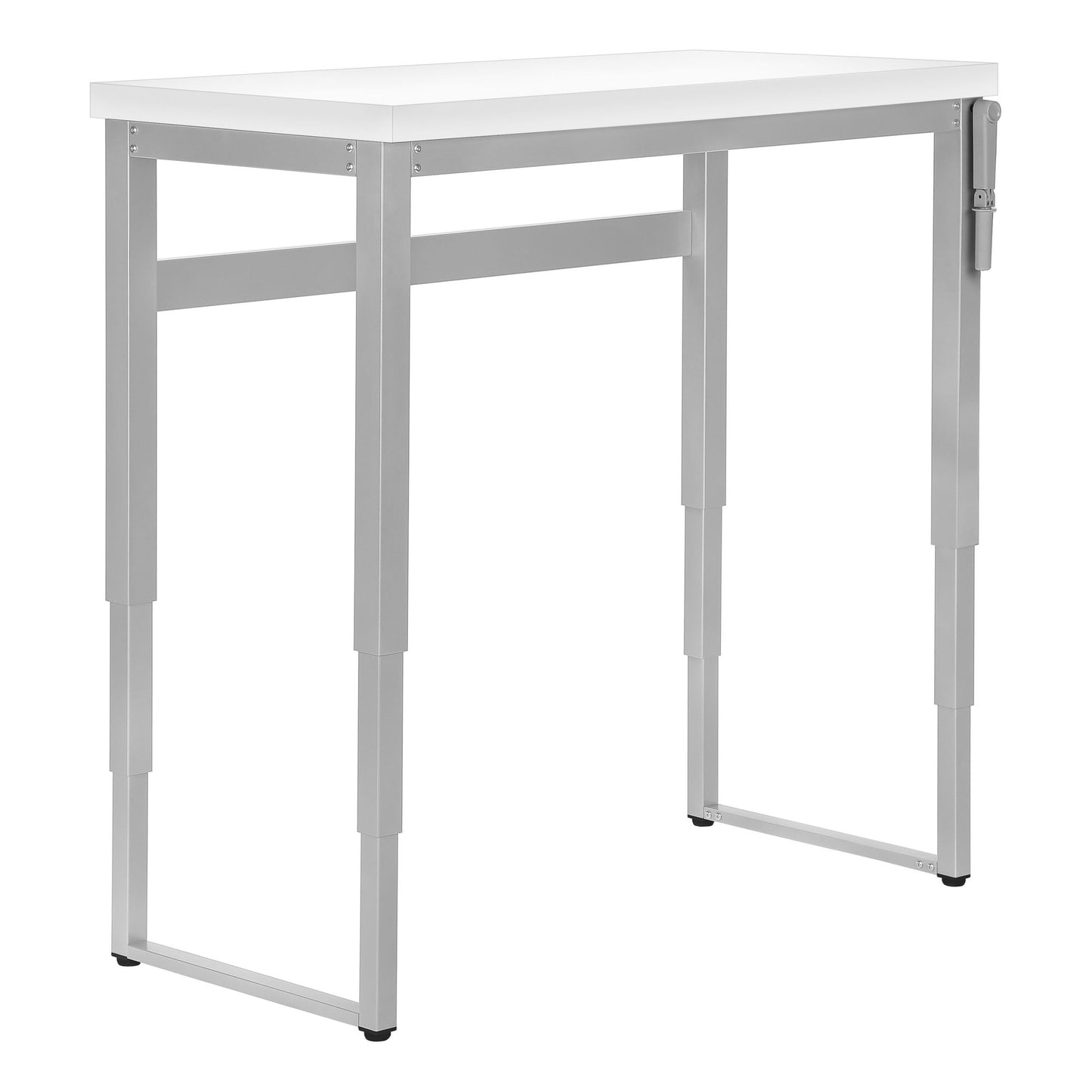 Standing computer desk white top with silver metal frame, adjustable, Unique Piece Furniture on Tampa Home & Garden Store