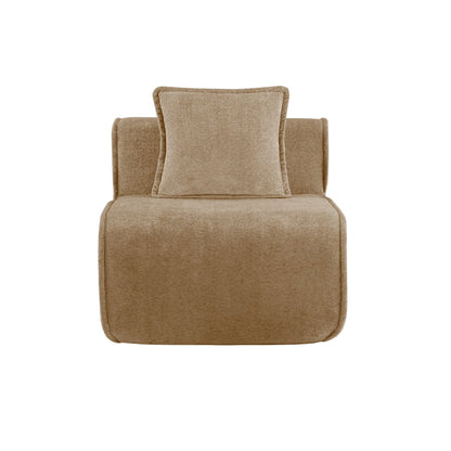 Comfy Armless Velvet Sofa And Throw Cushions