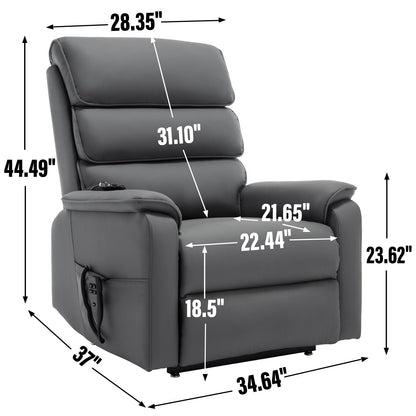 Grey cat-proof leather dual-motor power lift recliner chair by HouseOfZazla on Tampa Home & Garden Store