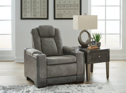 Next-Gen Durapella Pwr Recliner/Adj Headrest gray upholstery by Unique Piece Furniture on Tampa Home & Garden Store