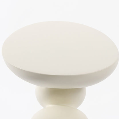 Lucky Stone Shaped End Table with Sculptural Base in matte white by HouseOfZazla on Tampa Home & Garden Store