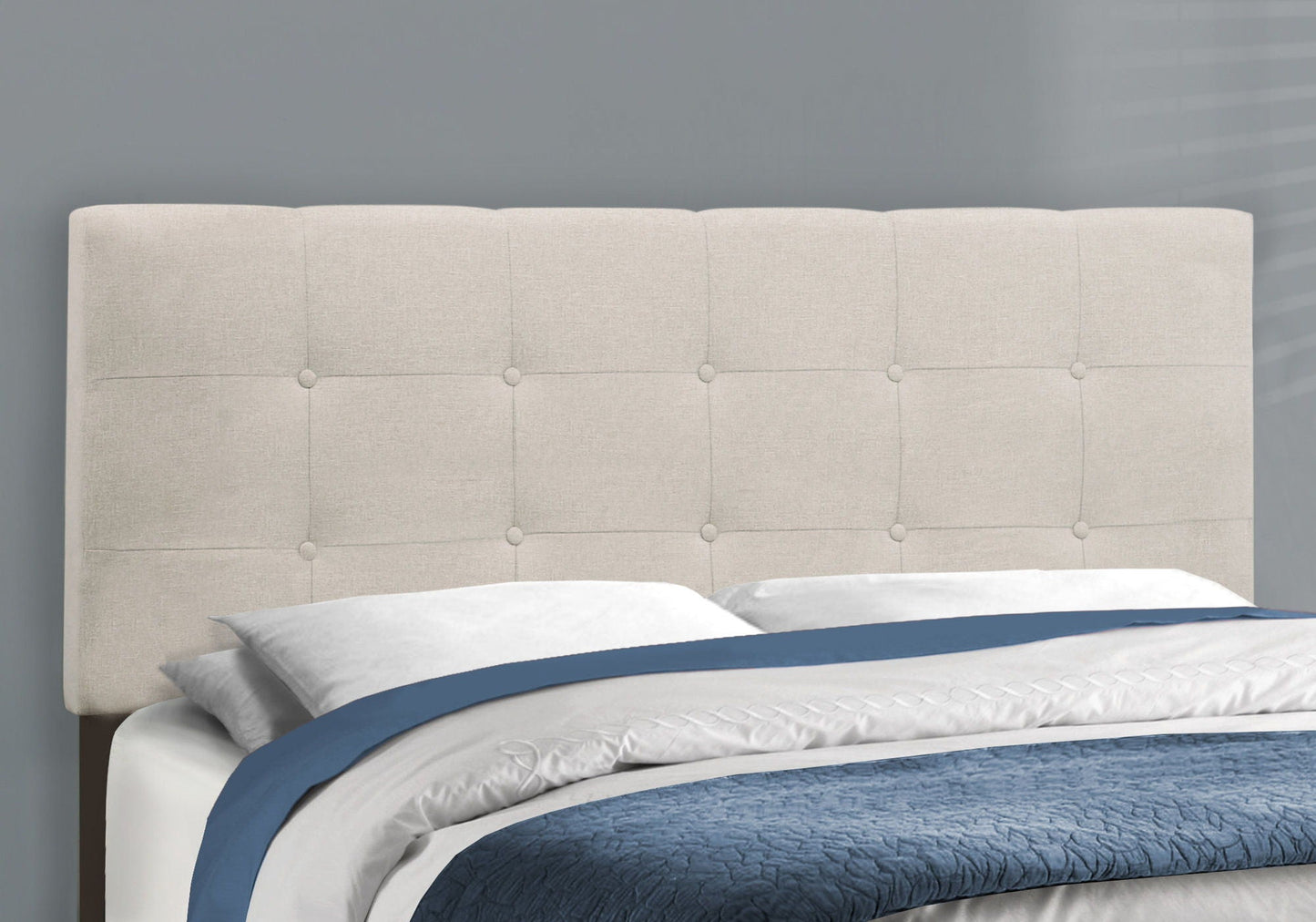 Transitional Upholstered Bed Frame and Headboard