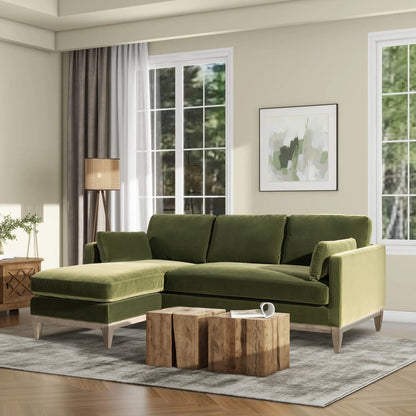 Knox Modern Farmhouse reversible chaise sectional sofa in olive green on Tampa Home & Garden Store