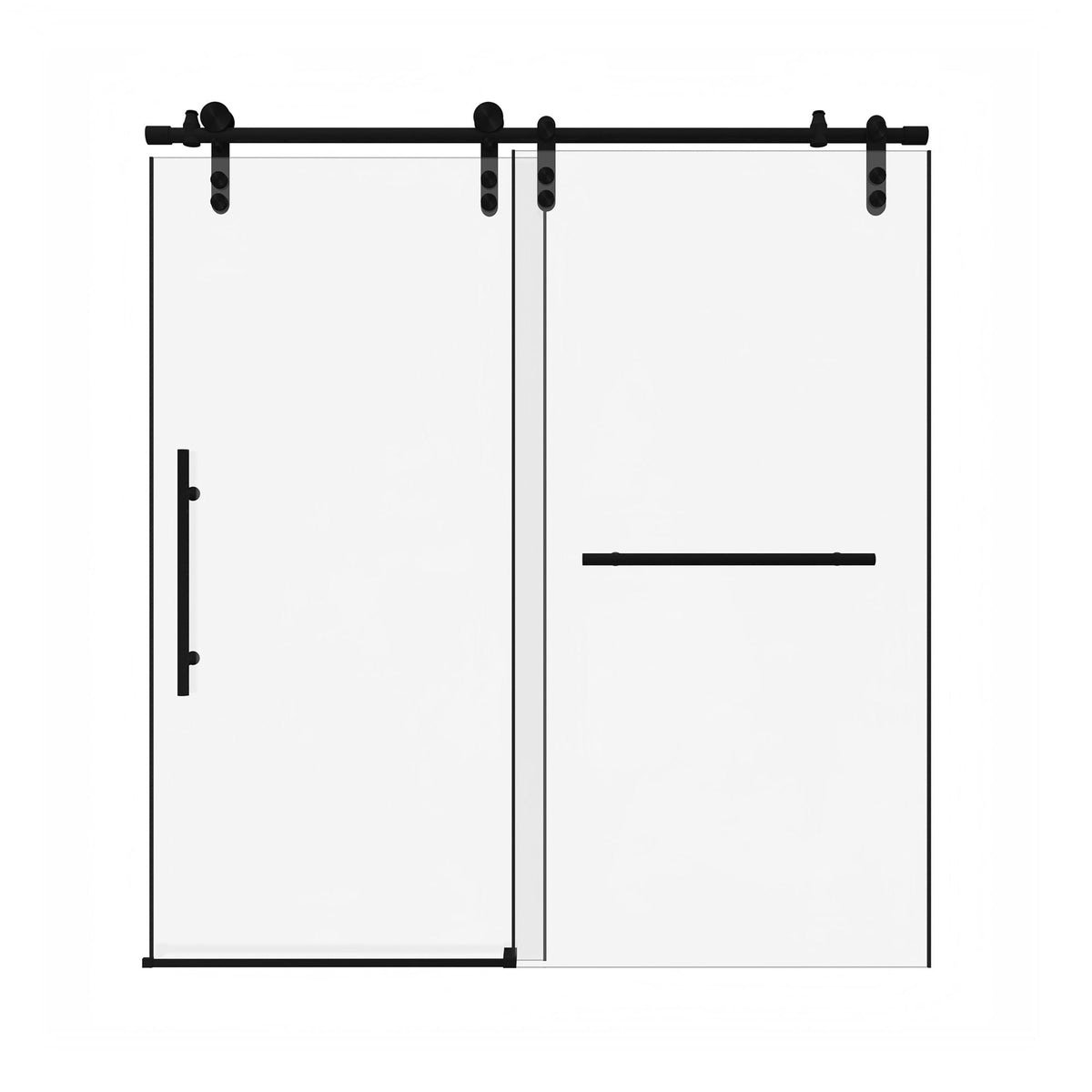 Frameless sliding bathtub door with tempered glass and black hardware, HouseOfZazla on Tampa Home & Garden Store
