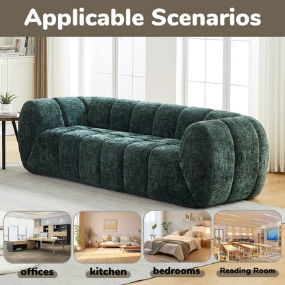 Modern Piano Key Backrest Sofa With Upholstery