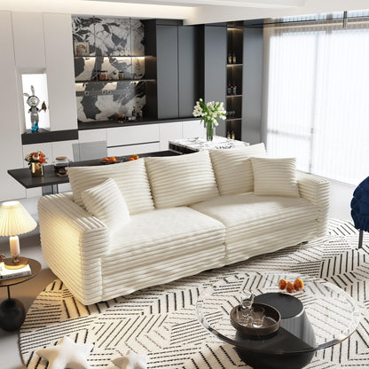 Deep Seat Sofa Bed With Ottoman and Soft Pillows